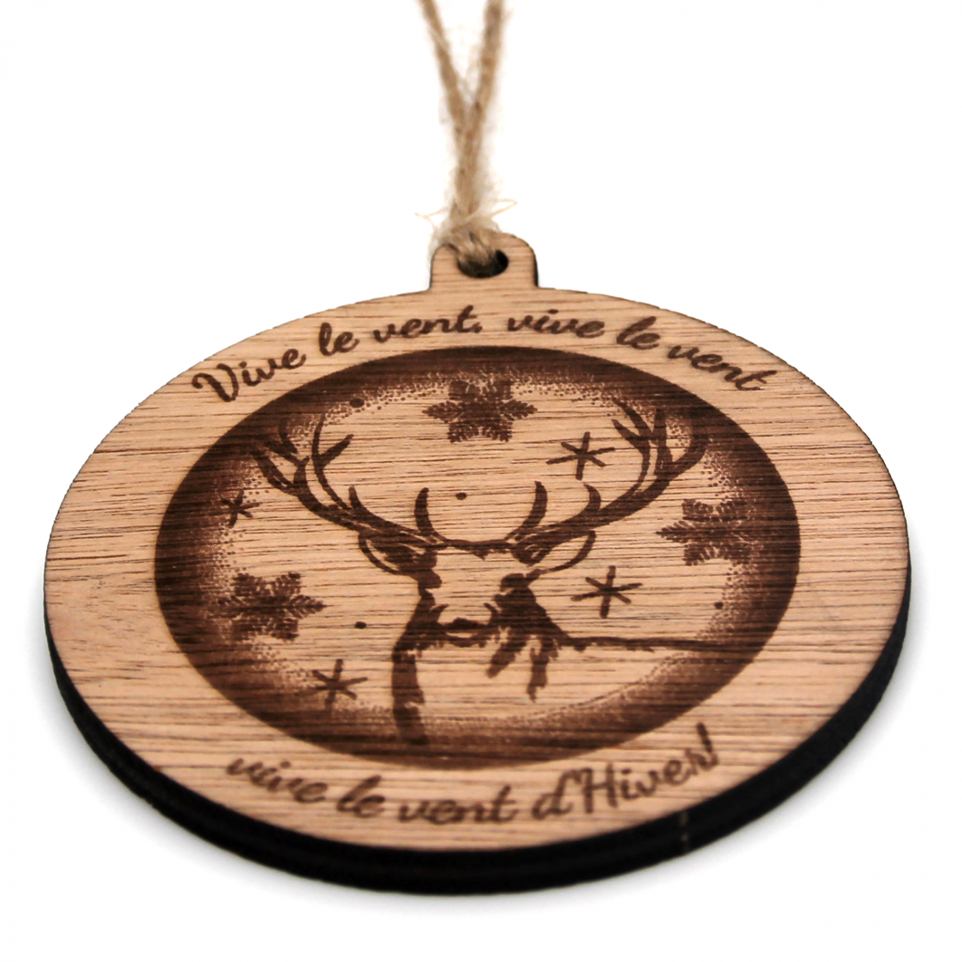 Boule de Noël personnalisé en bois "Cerf"