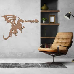 Dragon en bois pour la décoration d'une chambre d'enfant